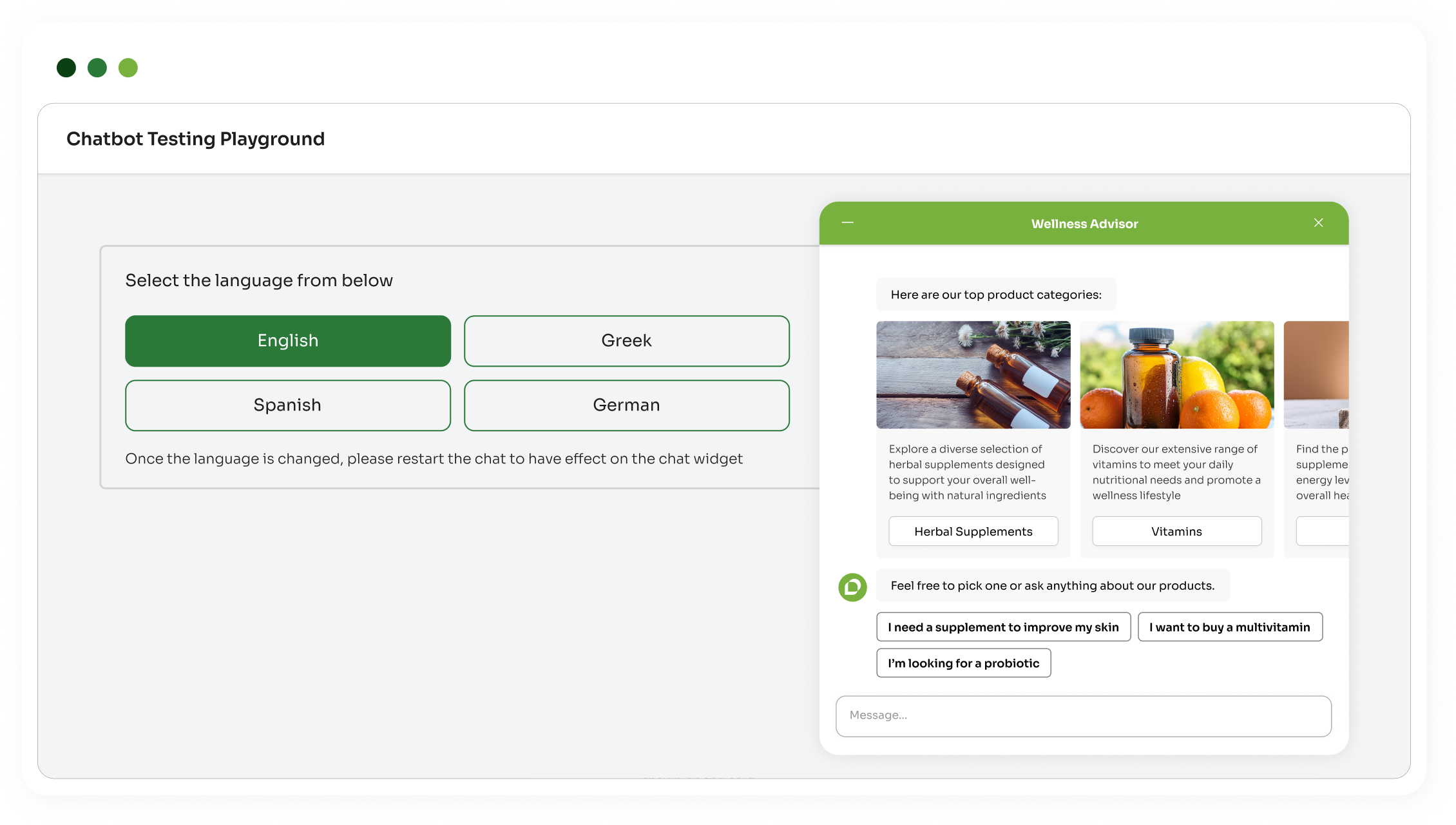 OmniAdvisor AI playground interface